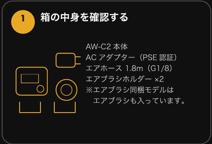ステップ1 箱の中身を確認する